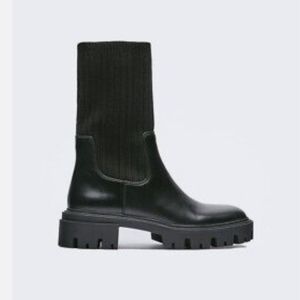 ZARA SOCK STYLE ANKLE BOOTS BLACK.EU 38 US 7.5 - Women |